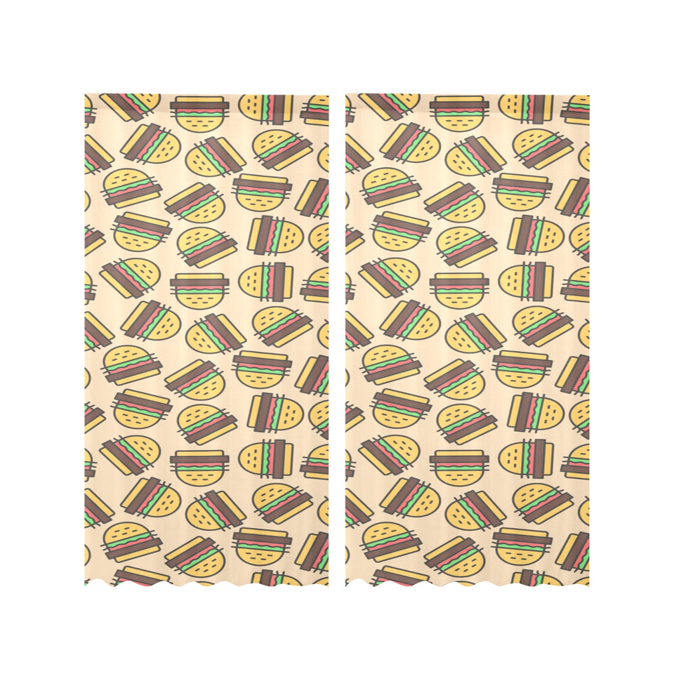 Hamburger Pattern Print Design 01 Gauze Curtain