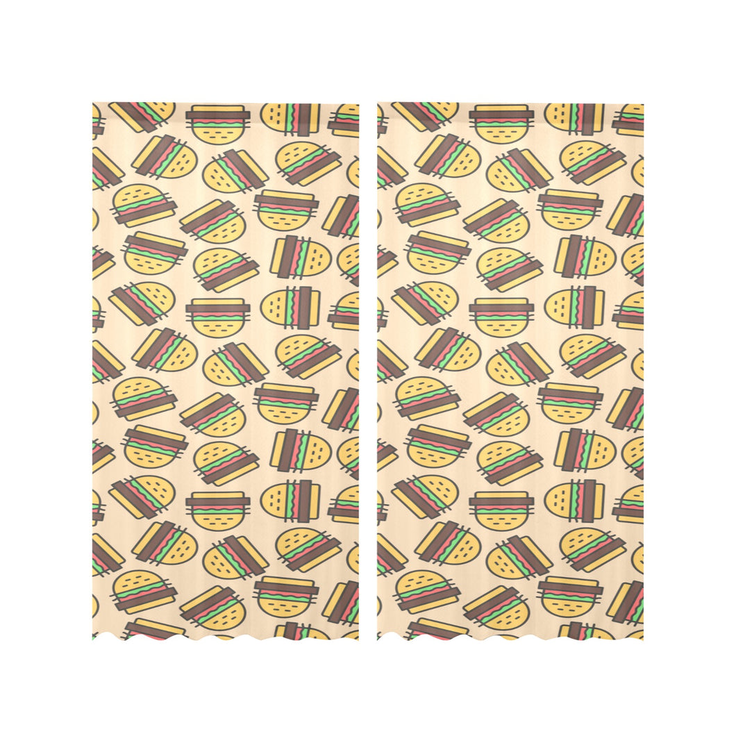 Hamburger Pattern Print Design 01 Gauze Curtain