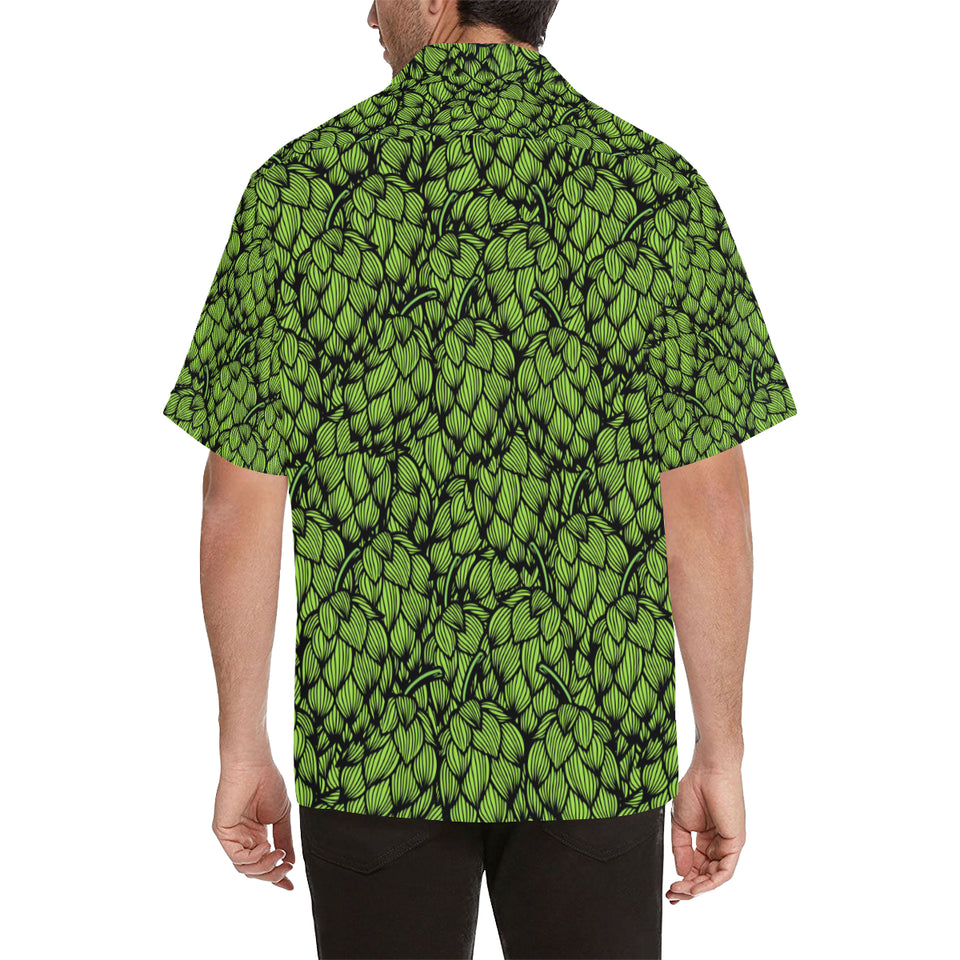 Green hop pattern Men's All Over Print Hawaiian Shirt