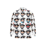 Cute ninja design pattern Men's Long Sleeve Polo Shirt