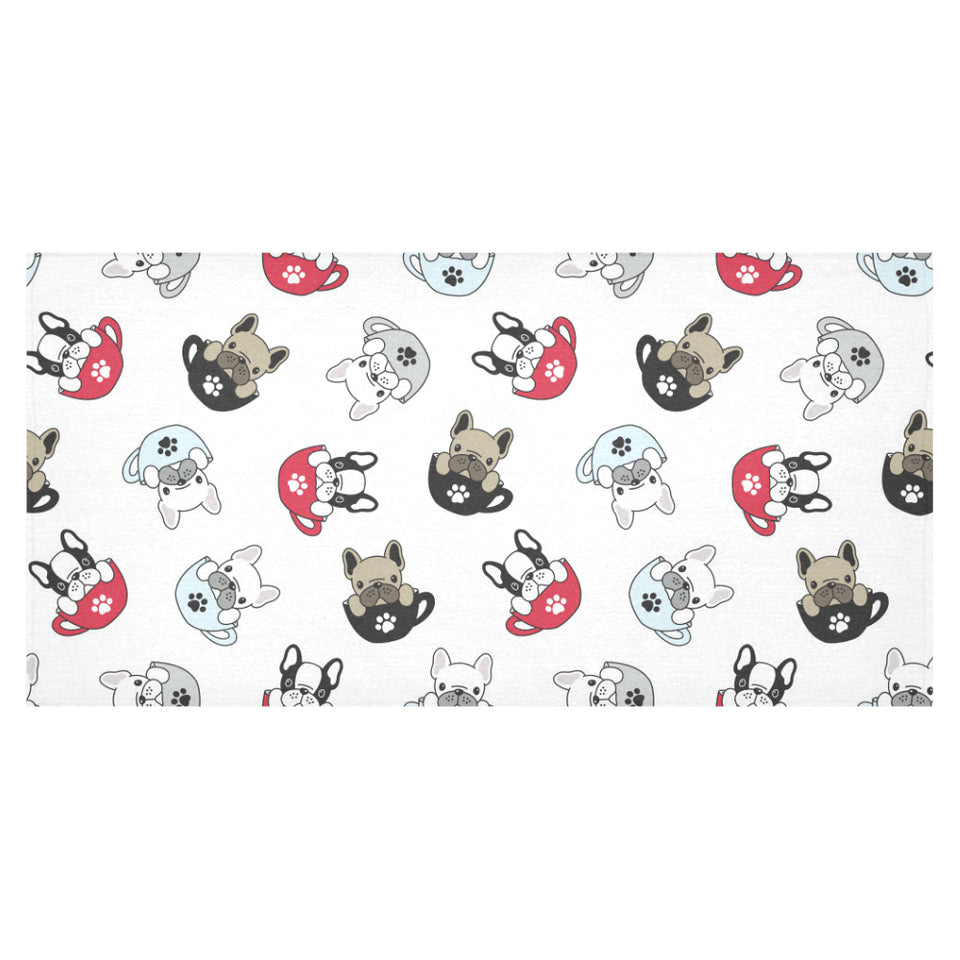 French bulldog cup paw pattern Tablecloth