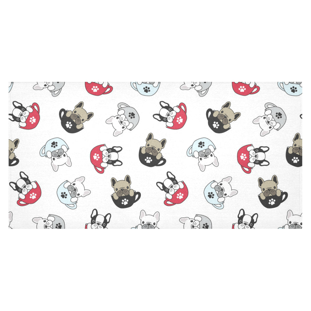 French bulldog cup paw pattern Tablecloth