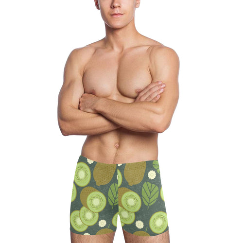 Whole sliced kiwi leave and flower Men's Swimming Trunks