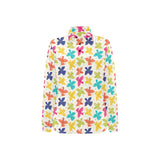 Pigeon Pattern Print Design 01 Women's Long Sleeve Polo Shirt