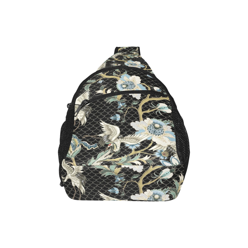 Japanese crane ornament elements All Over Print Chest Bag