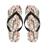 Peacock tropical flower pattern Unisex Flip Flops