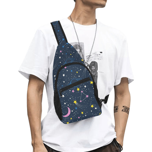 space pattern with planets, comets, constellations All Over Print Chest Bag