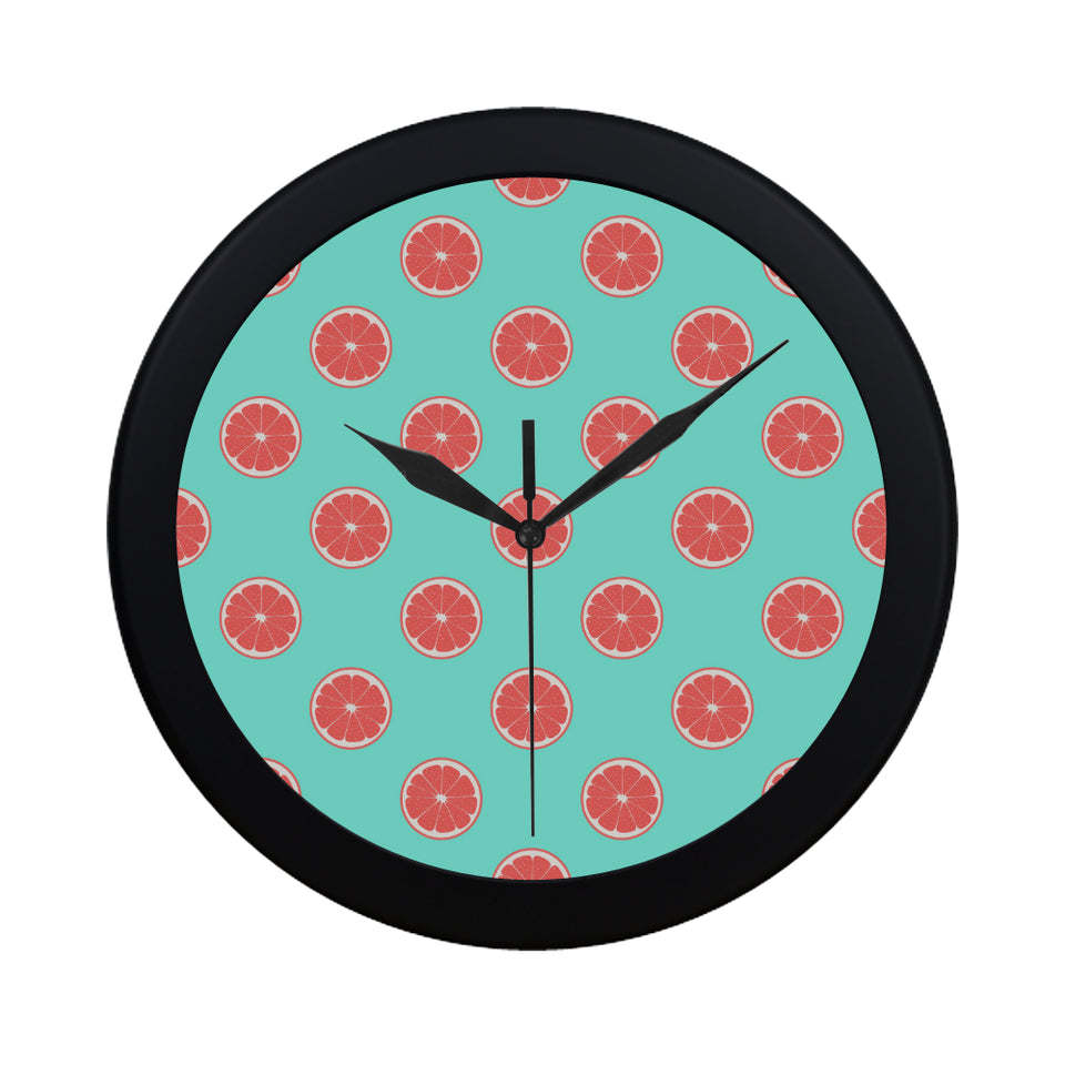 Grapefruit green background Elegant Black Wall Clock