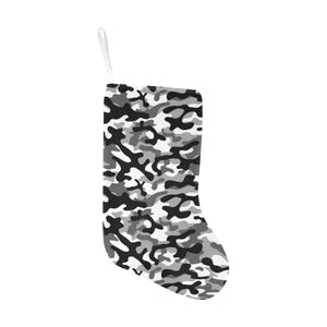 Black white camouflage pattern Christmas Stocking