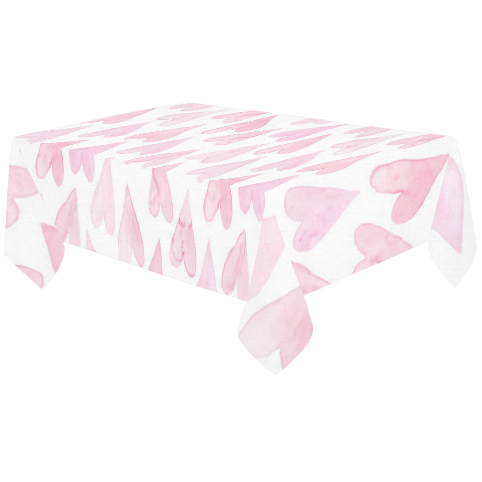 Watercolor pink heart pattern Tablecloth