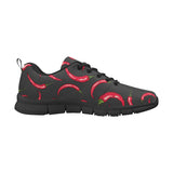 Chili peppers pattern black background Men's Sneaker Shoes