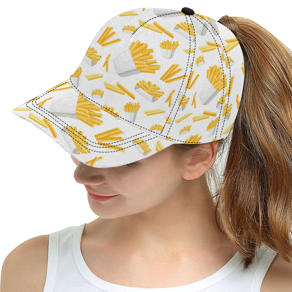 French fries white paper box pattern All Over Print Snapback Cap