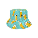 Beer pattern green background Unisex Bucket Hat