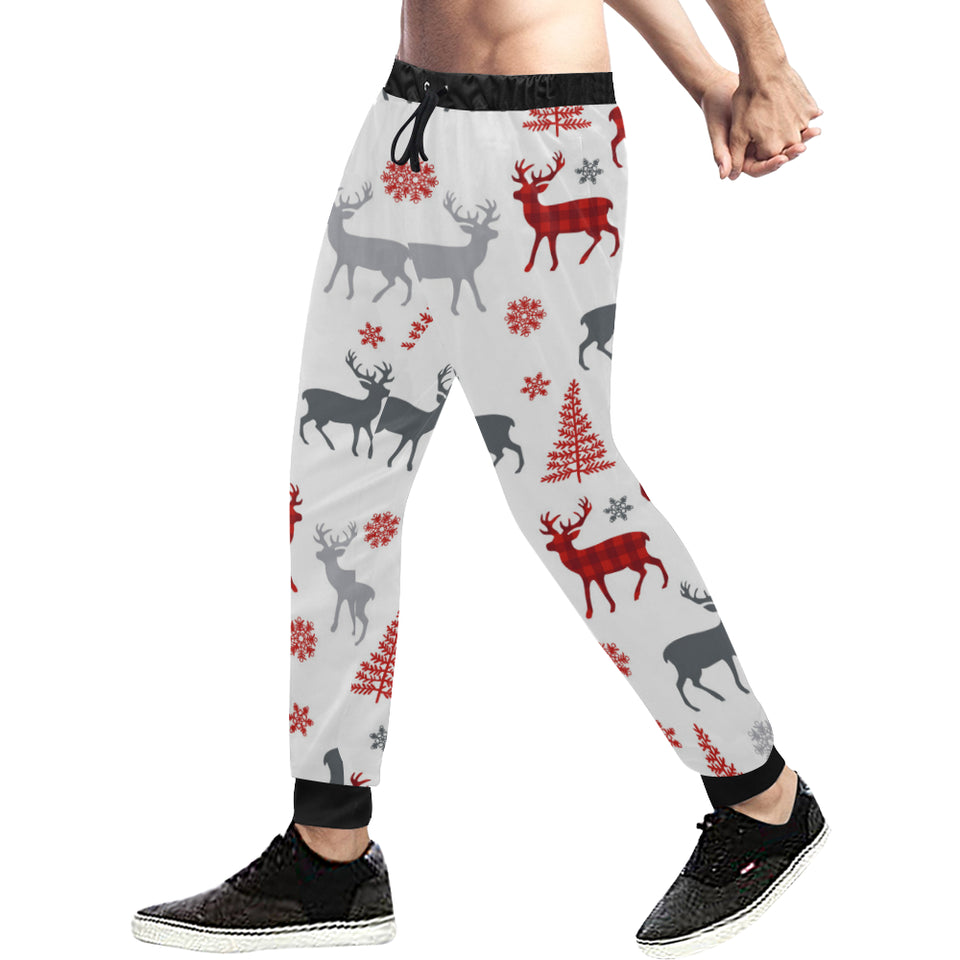 Deer tree snowflakes chrismas pattern Unisex Casual Sweatpants