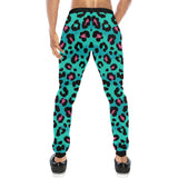 Green leopard skin print pattern Unisex Casual Sweatpants