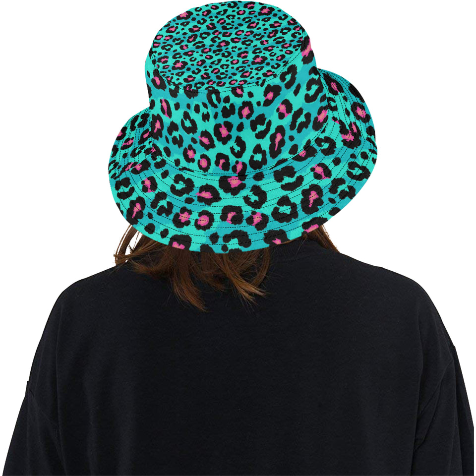 Green leopard skin print pattern Unisex Bucket Hat