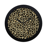 Leopard print design pattern Elegant Black Wall Clock