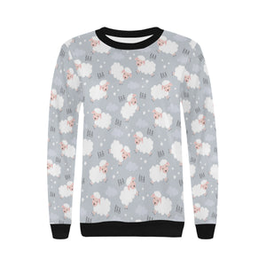 Sweet dreams sheep pattern Women's Crew Neck Sweatshirt