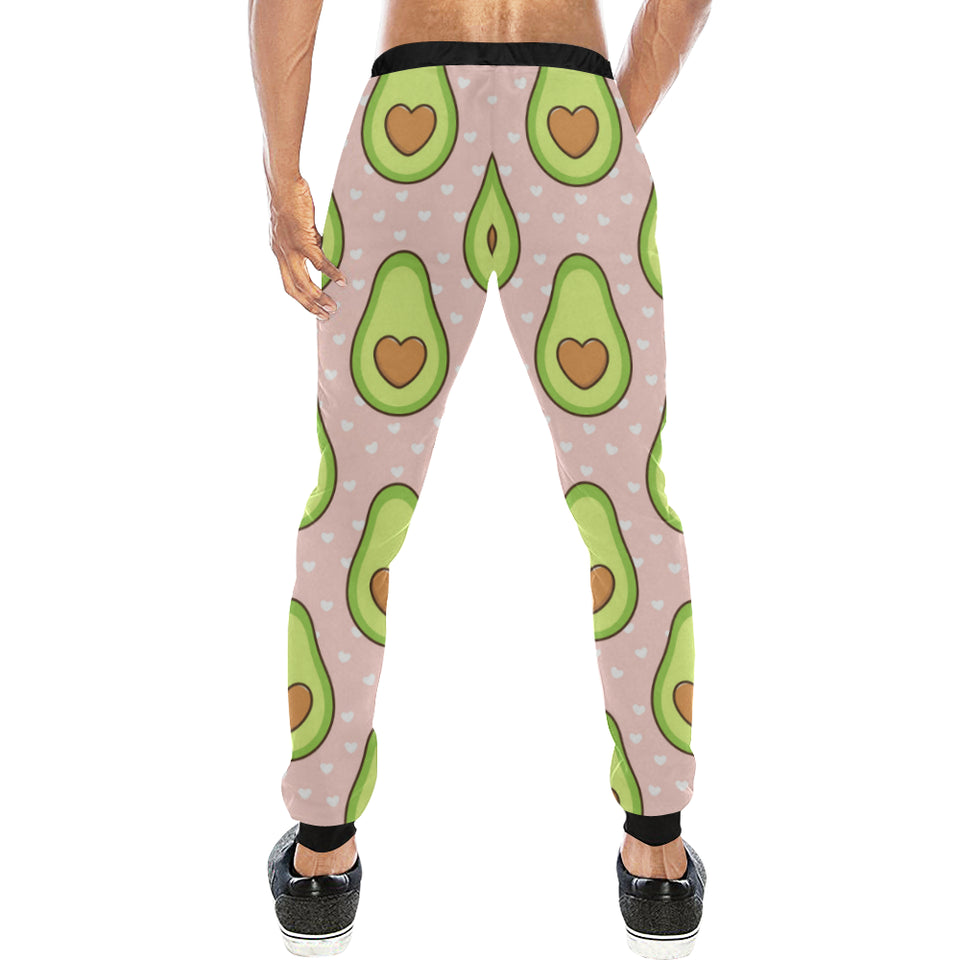 Avocado heart pink background Unisex Casual Sweatpants