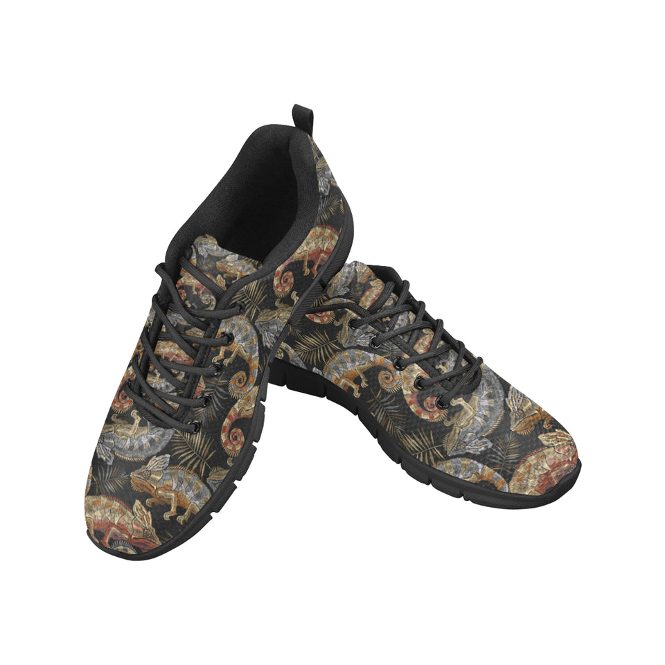 Chameleon lizard tropical leaves palm tree Men's Sneaker Shoes