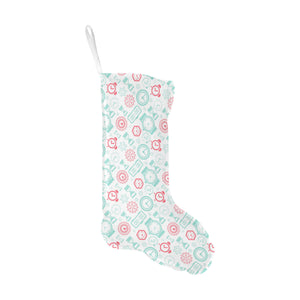 Clock time pattern blackground Christmas Stocking