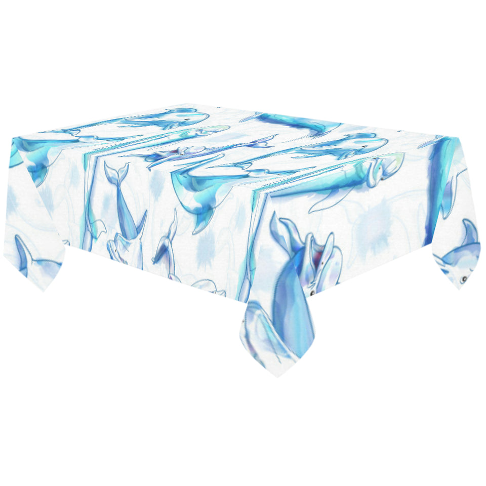 Watercolor dolphin pattern Tablecloth