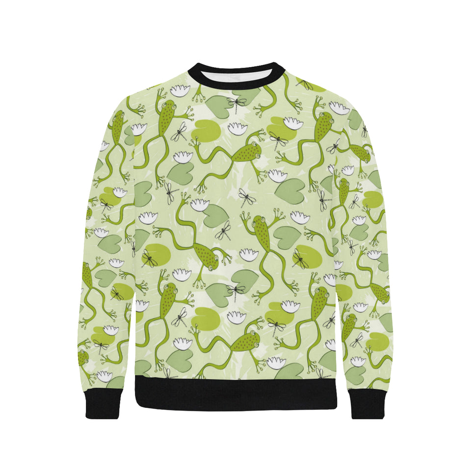 Cute frog dragonfly pattern Men's Crew Neck Sweatshirt