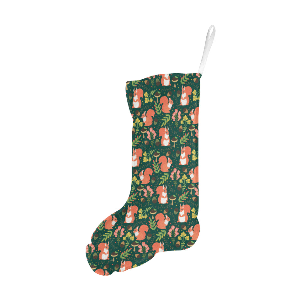 Squirrel Pattern Print Design 03 Christmas Stocking