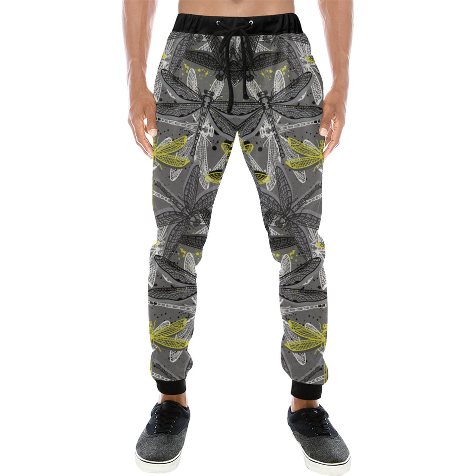 Hand drawn dragonfly pattern Unisex Casual Sweatpants