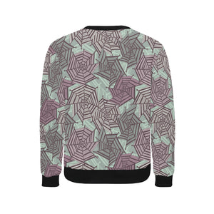 Spider web cobweb design color pattern Men's Crew Neck Sweatshirt