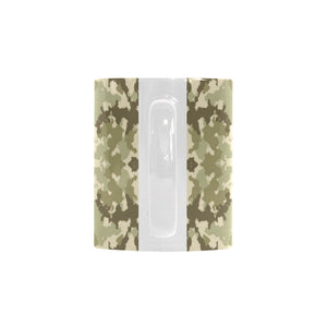 Light Green camouflage pattern Classical White Mug (Fulfilled In US)