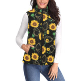 sunflower golden polygonal shapes Women's Padded Vest