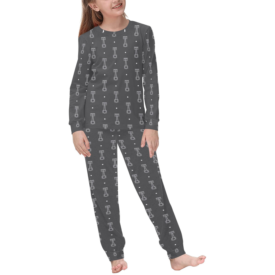 Engine Piston Black Background Pattern Design 02 Kids' Boys' Girls' All Over Print Pajama Set