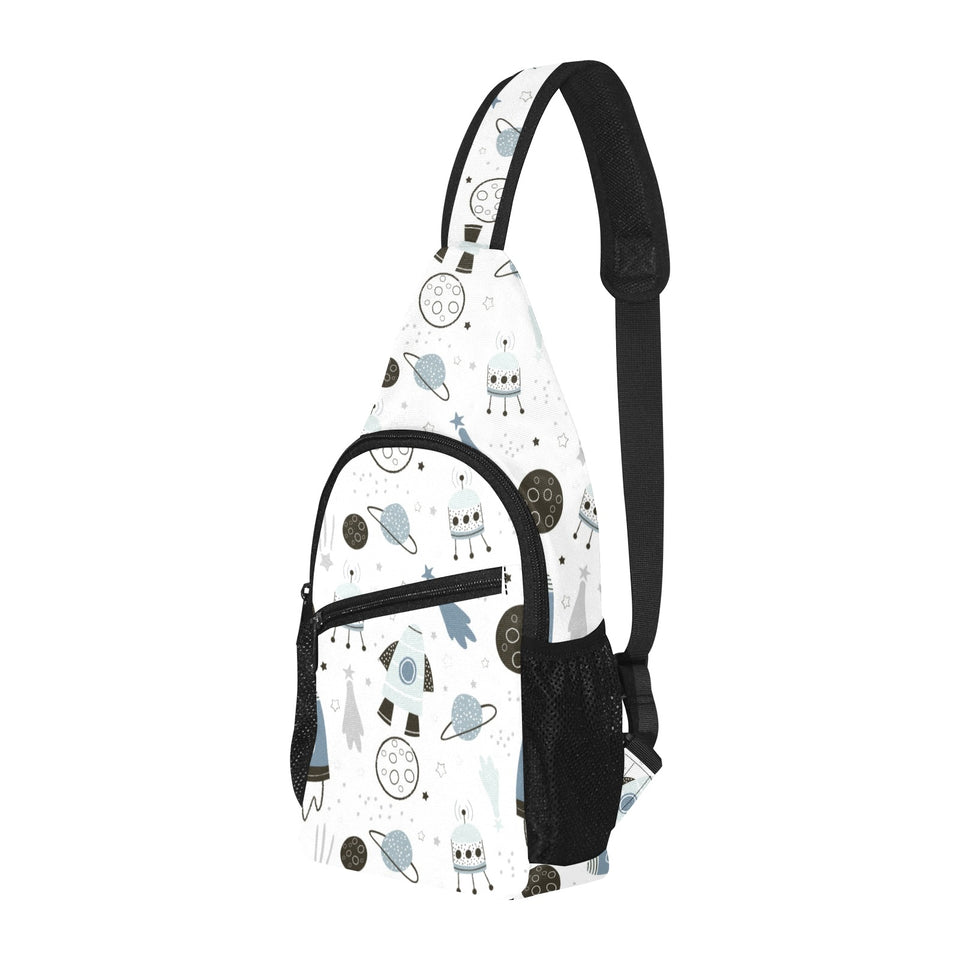 Hand drawn space elements space rocket star planet All Over Print Chest Bag