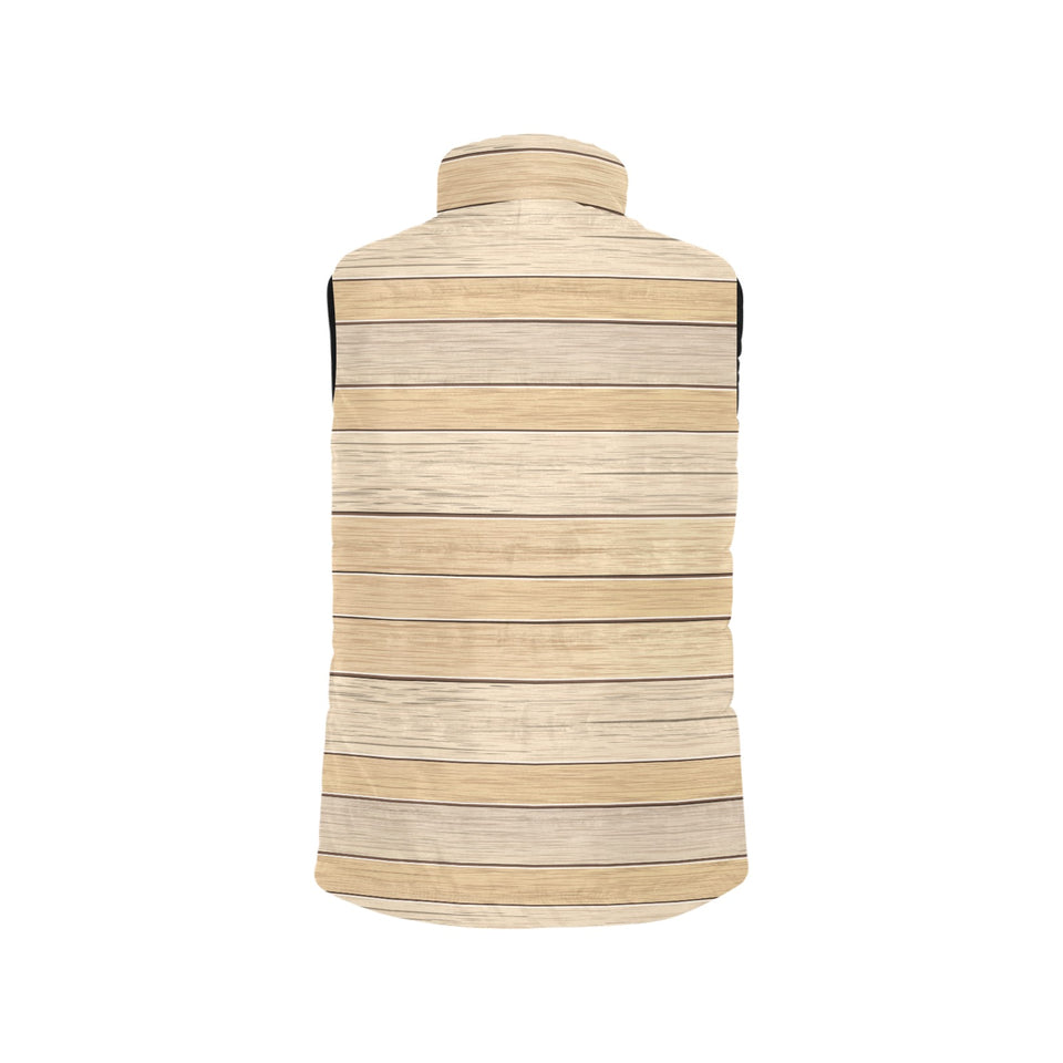 Wood Printed Pattern Print Design 01 Women's Padded Vest