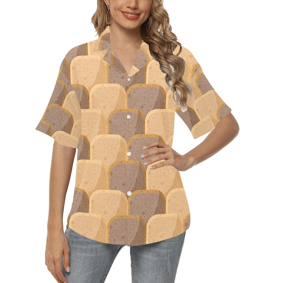 Bread Toast Pattern Print Design 04 Women's All Over Print Hawaiian Shirt