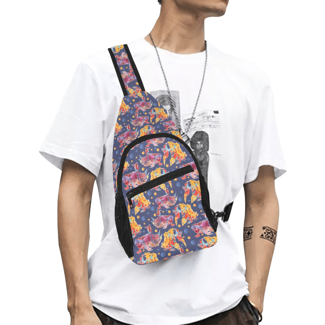 Goldfish Pattern Print Design 05 All Over Print Chest Bag