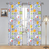 Math Pattern Print Design 04 Gauze Curtain