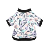 Butterfly pattern All Over Print Pet Dog Round Neck Fuzzy Shirt