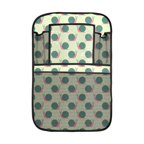 Snail Pattern Print Design 04 Car Seat Back Organizer