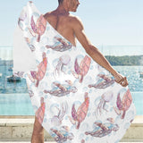 Watercolor sea turtle jellyfish pattern Beach Towel