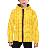 Corn Pattern Print Design 04 Kids' Boys' Girls' Padded Hooded Jacket