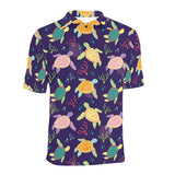 Colorful sea turtle pattern Men's All Over Print Polo Shirt