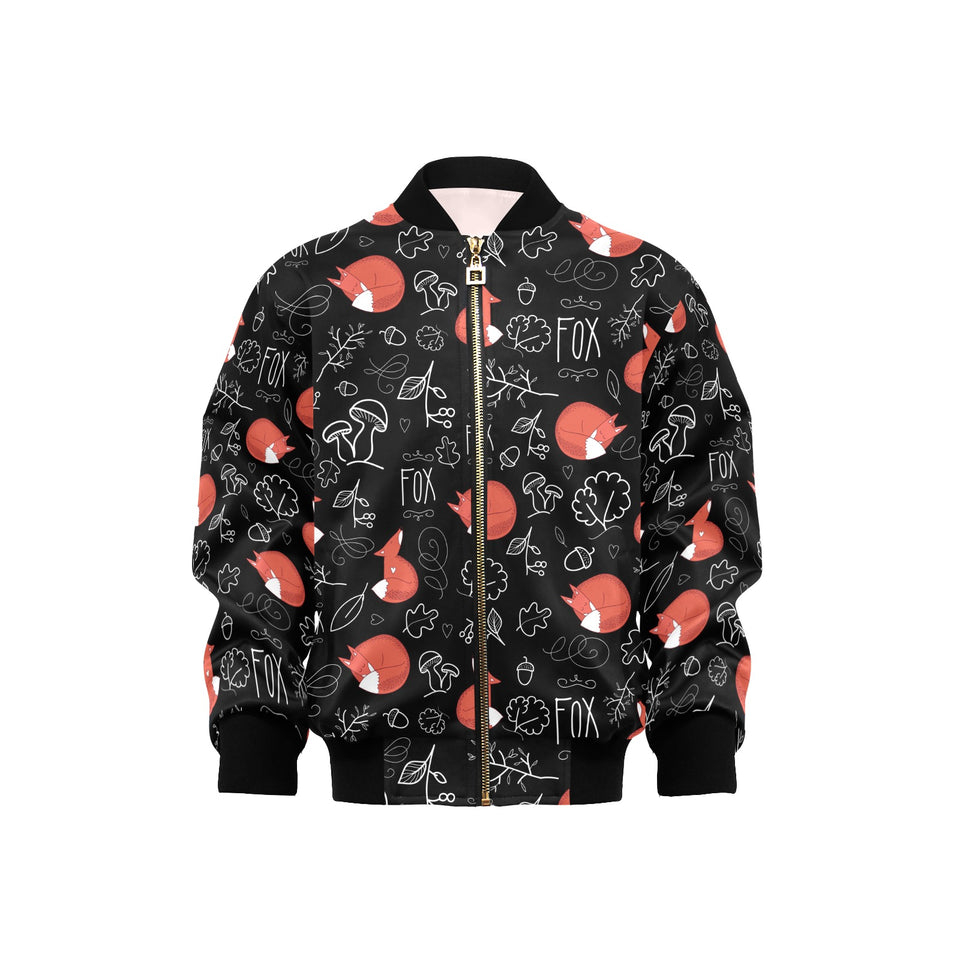 fox sleeping fox pattern Kids' Boys' Girls' Bomber Jacket