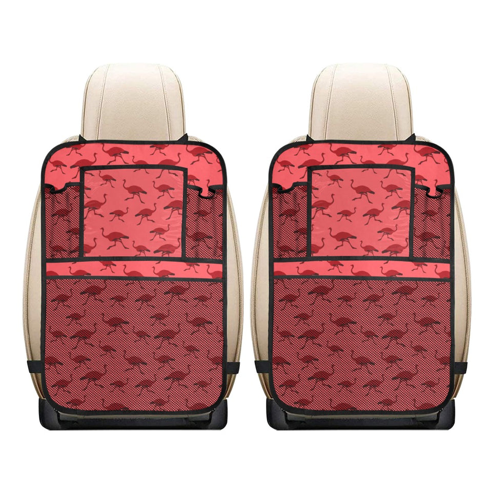 Ostrich Pattern Print Design 03 Car Seat Back Organizer