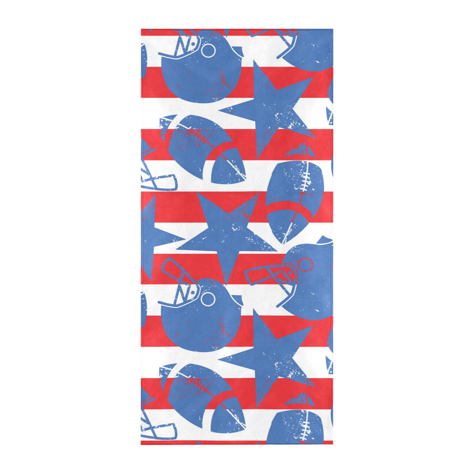 American football ball star stripes pattern Beach Towel