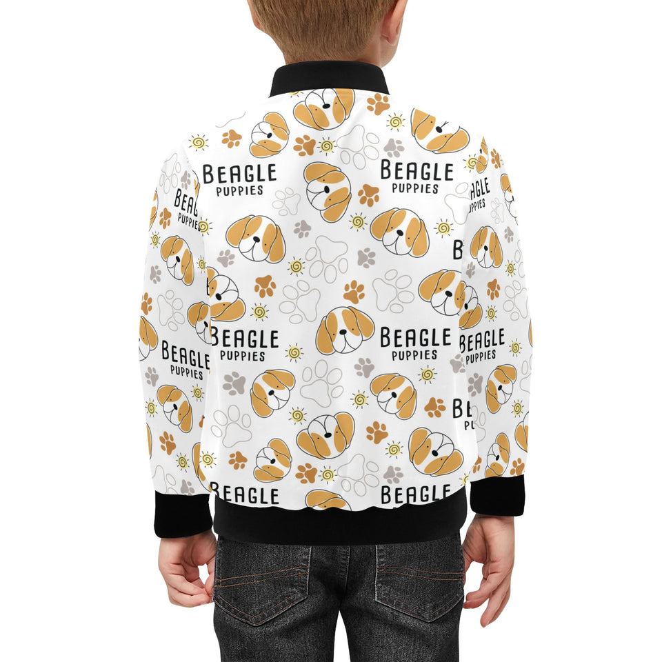 Cute beagle dog pattern background Kids' Boys' Girls' Bomber Jacket
