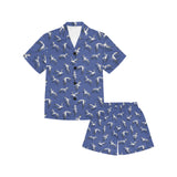 Seagull Pattern Print Design 03 Kids' Boys' Girls' V-Neck Short Pajama Set