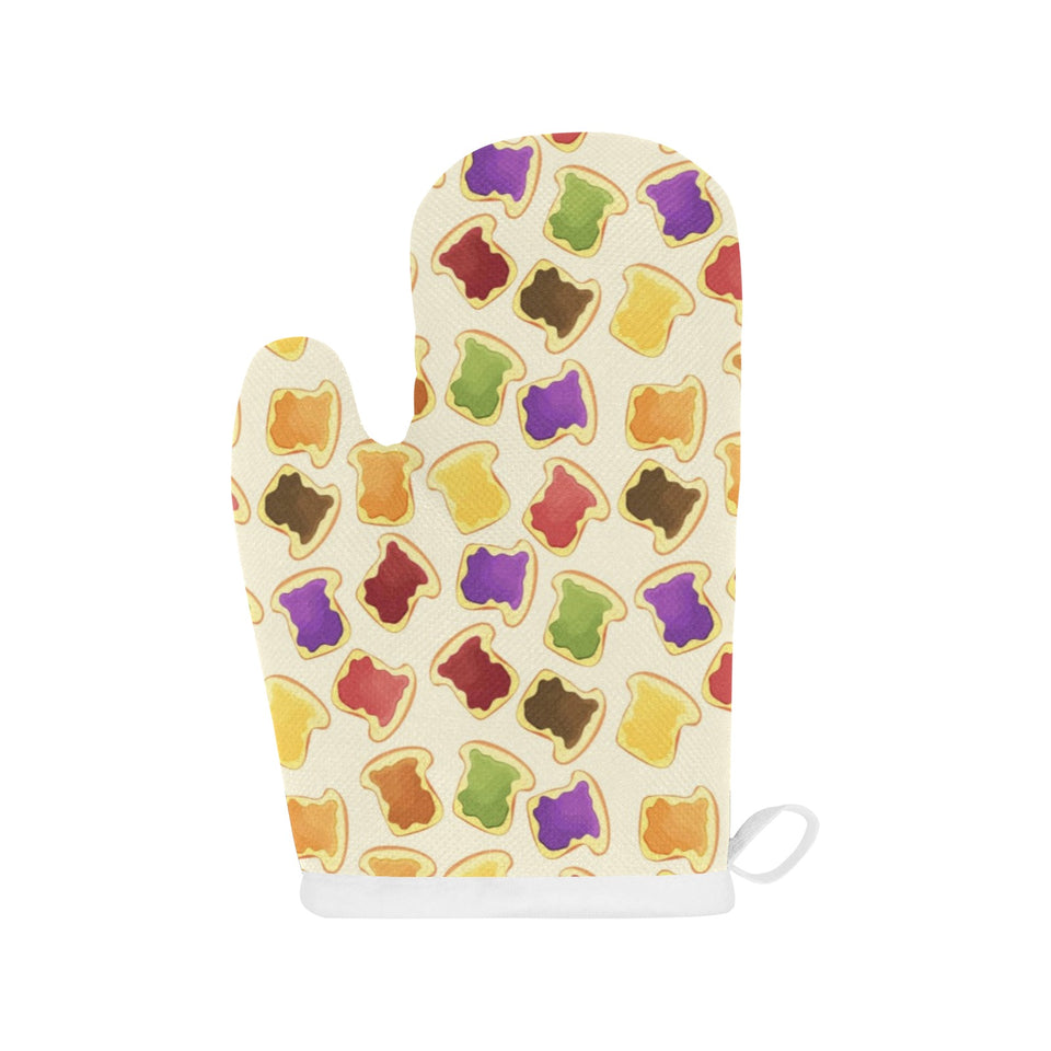 Bread Toast Pattern Print Design 02 Heat Resistant Oven Mitts