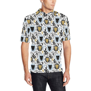 Lion Pattern Print Design 05 Men's All Over Print Polo Shirt